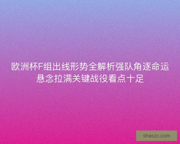 欧洲杯F组出线形势全解析强队角逐命运悬念拉满关键战役看点十足